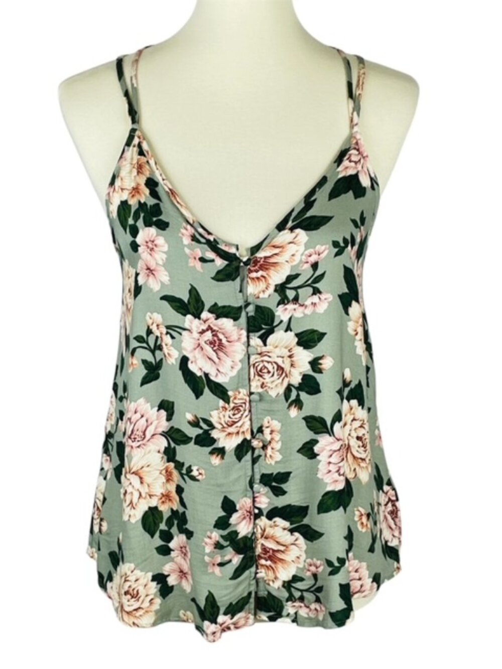 American Eagle Button Front Chemise Sz S Floral Fairy Festival Dainty Cottage